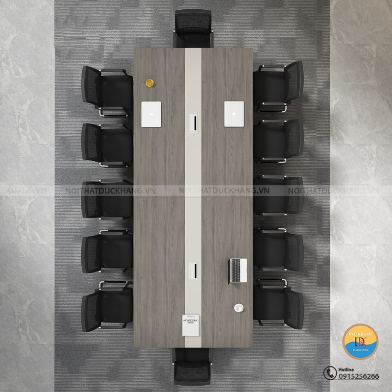 Bàn họp chân sắt Đức Khang DKBHCS21 thiết kế đơn giản cho 12 người