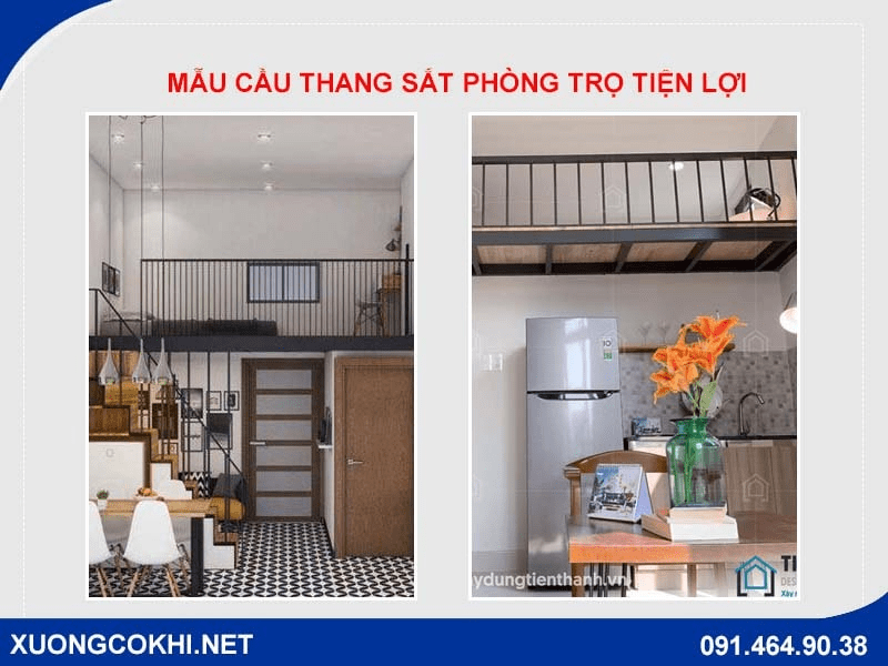 TOP 7 mẫu cầu thang sắt phòng trọ giá rẻ, chất lượng năm 2022