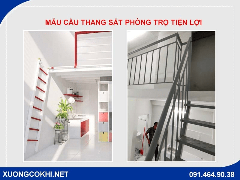 TOP 7 mẫu cầu thang sắt phòng trọ giá rẻ, chất lượng năm 2022